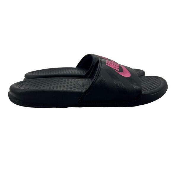 Nike Benassi JDI Slides Womens 7 Black Slip On Open Toe Post-Workout Sandals - Picture 1 of 11